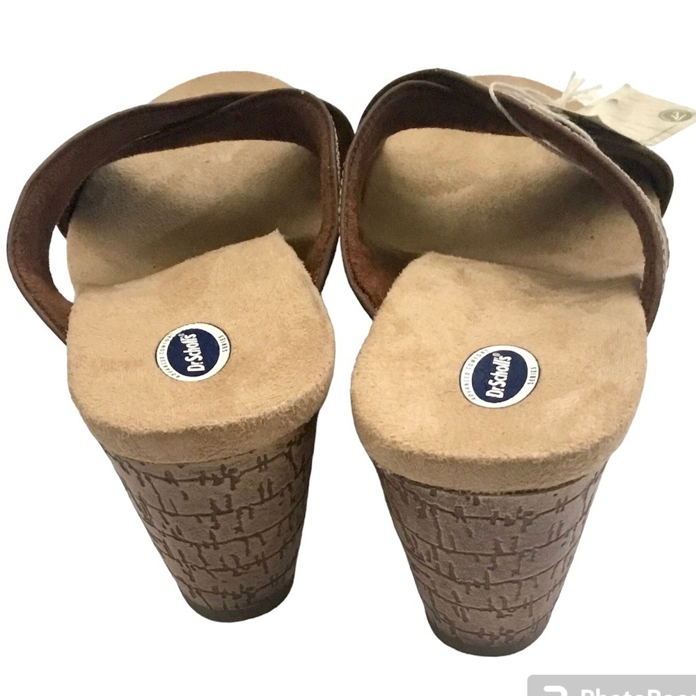 Dr. Scholl's Strappy 3” Wedge Sandal Slider Shoes New! 8.5 Retro Style - Picture 3 of 7